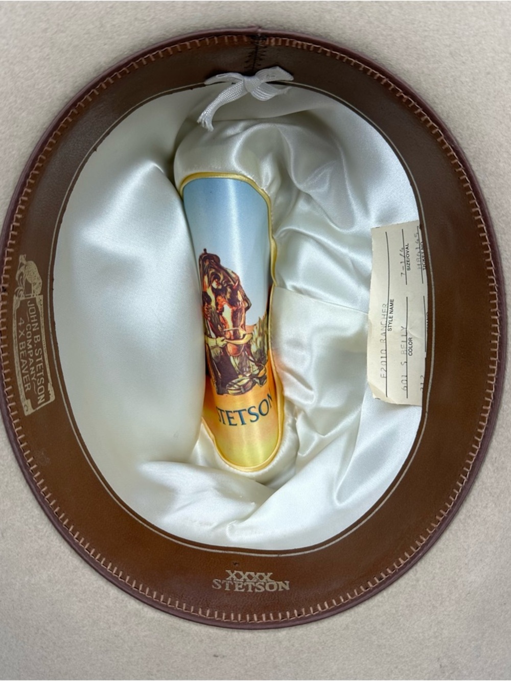 Vintage Stetson Rancher Silverbelly 4 X Beaver Cowboy Hat - Picture 8 of 11